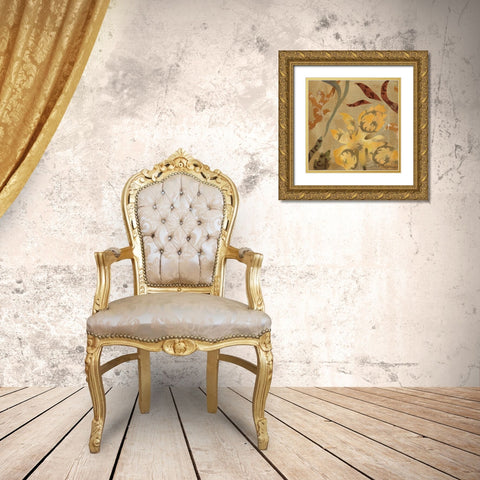 Floral Fragment I WAG Gold Ornate Wood Framed Art Print with Double Matting by Vassileva, Silvia