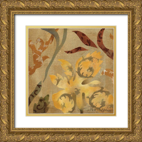 Floral Fragment I WAG Gold Ornate Wood Framed Art Print with Double Matting by Vassileva, Silvia