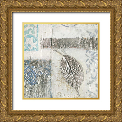 Gracefully Blue IV Gold Ornate Wood Framed Art Print with Double Matting by Wiens, James