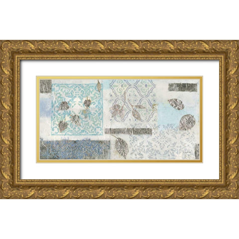 Gracefully Blue V Gold Ornate Wood Framed Art Print with Double Matting by Wiens, James