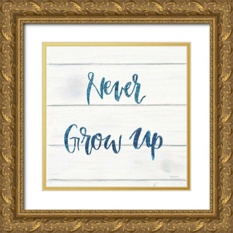 Sweet Baby Boy IV White Wood Sq Gold Ornate Wood Framed Art Print with Double Matting by Jackson, Jenaya