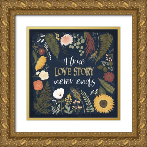 Autumn Romance V Gold Ornate Wood Framed Art Print with Double Matting by Marshall, Laura
