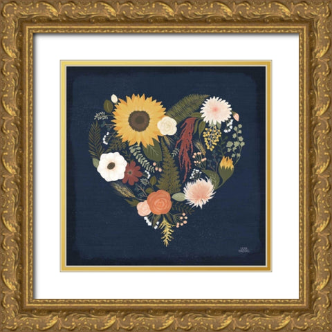 Autumn Romance X Gold Ornate Wood Framed Art Print with Double Matting by Marshall, Laura