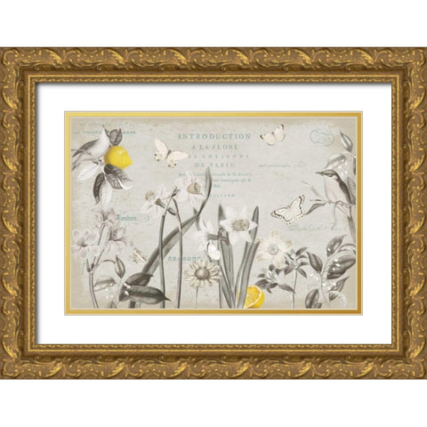Citron Curiosities I Gray Gold Ornate Wood Framed Art Print with Double Matting by Pertiet, Katie