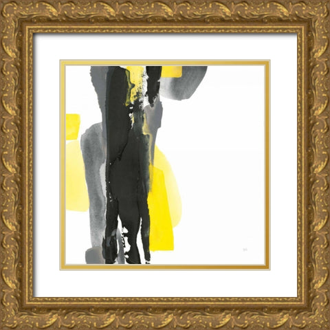 Black and Yellow II v2 Gold Ornate Wood Framed Art Print with Double Matting by Paschke, Chris