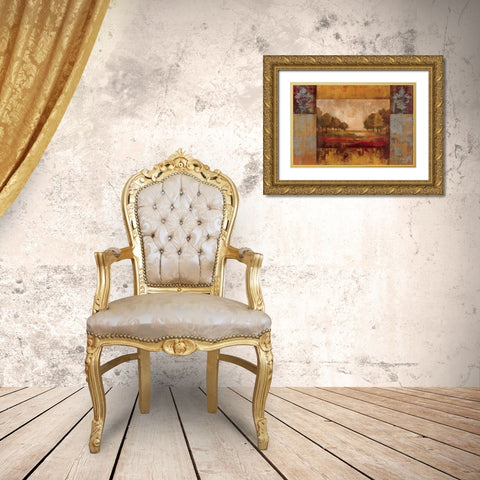 Landscape in Gold Gold Ornate Wood Framed Art Print with Double Matting by Vassileva, Silvia