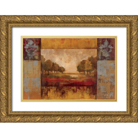 Landscape in Gold Gold Ornate Wood Framed Art Print with Double Matting by Vassileva, Silvia