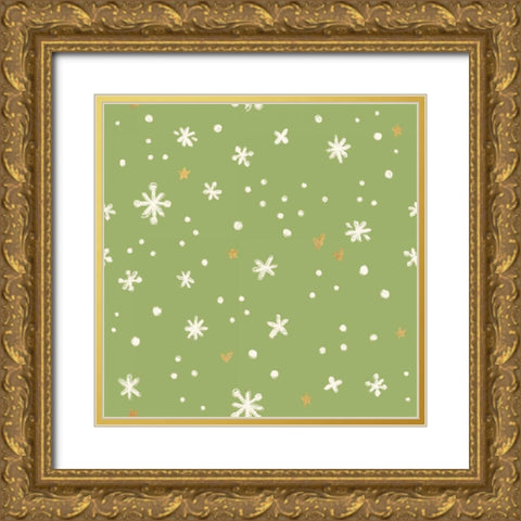 Christmas Bloom Step 05A Gold Ornate Wood Framed Art Print with Double Matting by Penner, Janelle