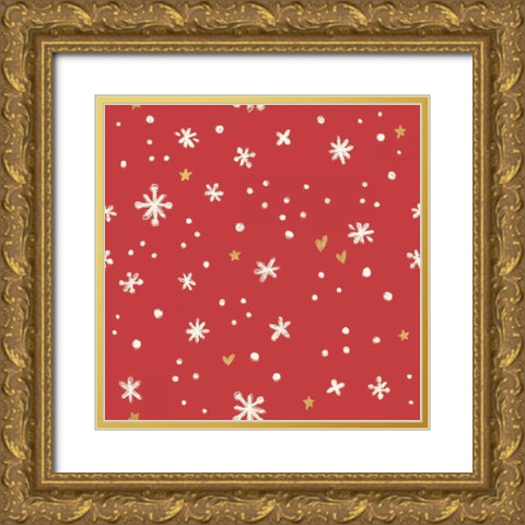 Christmas Bloom Step 05B Gold Ornate Wood Framed Art Print with Double Matting by Penner, Janelle