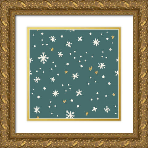 Christmas Bloom Step 05C Gold Ornate Wood Framed Art Print with Double Matting by Penner, Janelle