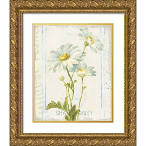 Floursack Florals III Gold Ornate Wood Framed Art Print with Double Matting by Nai, Danhui