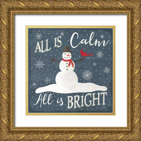Christmas Cheer IV Gold Ornate Wood Framed Art Print with Double Matting by Marshall, Laura