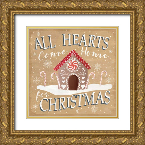 Christmas Cheer VII Gold Ornate Wood Framed Art Print with Double Matting by Marshall, Laura