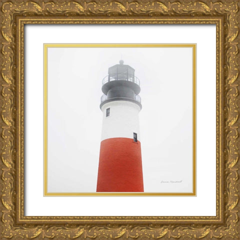Sankaty Head Light Gold Ornate Wood Framed Art Print with Double Matting by Marshall, Laura