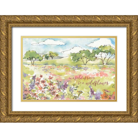 Simply Petals VIII Gold Ornate Wood Framed Art Print with Double Matting by Tavoletti, Anne