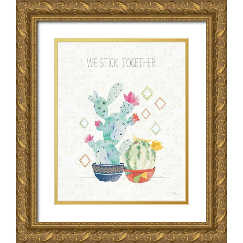 Sweet Succulents IV Gold Ornate Wood Framed Art Print with Double Matting by Pela Studio