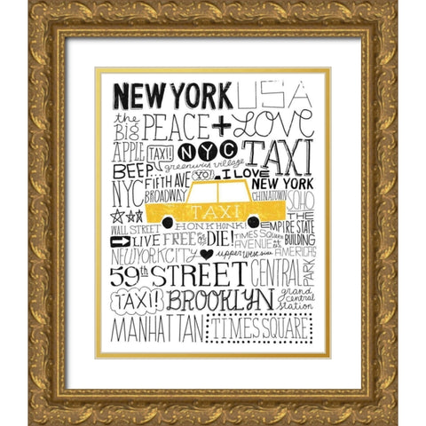 Iconic NYC III Gold Ornate Wood Framed Art Print with Double Matting by Mullan, Michael