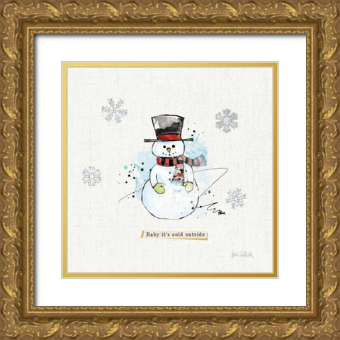 Thoughtfully Frozen II Gold Ornate Wood Framed Art Print with Double Matting by Pertiet, Katie