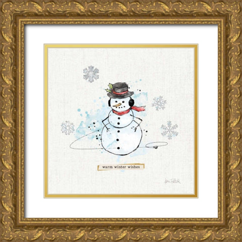 Thoughtfully Frozen V Gold Ornate Wood Framed Art Print with Double Matting by Pertiet, Katie