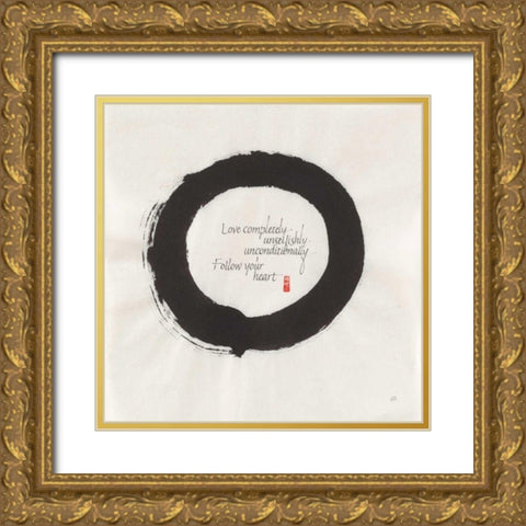 Love Completely Gold Ornate Wood Framed Art Print with Double Matting by Paschke, Chris