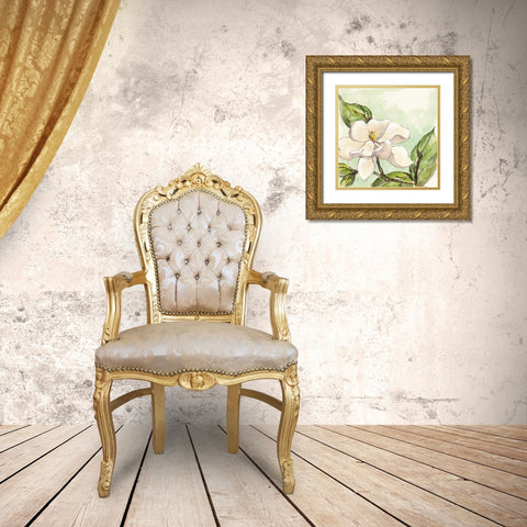 Magnolia I Gold Ornate Wood Framed Art Print with Double Matting by Paschke, Chris