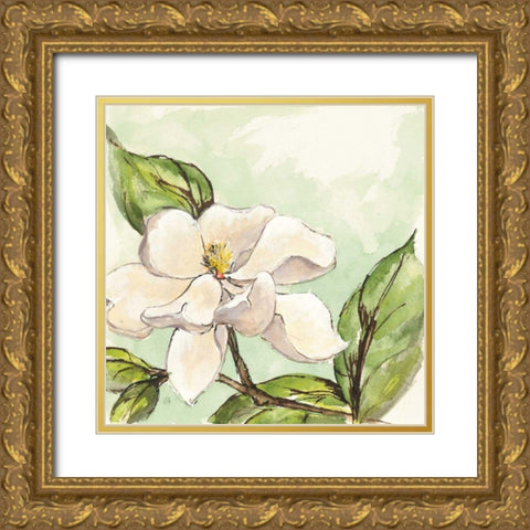 Magnolia I Gold Ornate Wood Framed Art Print with Double Matting by Paschke, Chris