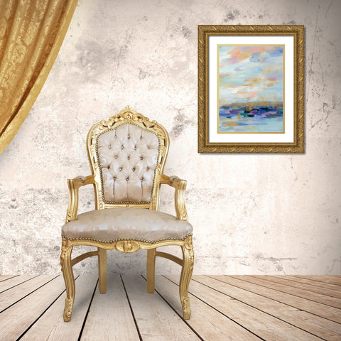 Golden Sunrise III Gold Ornate Wood Framed Art Print with Double Matting by Vassileva, Silvia