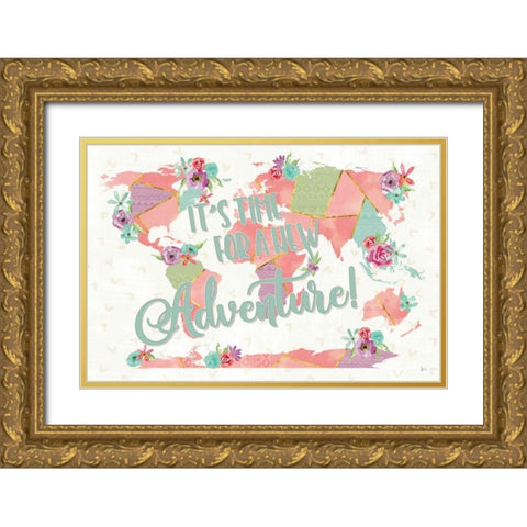 Floral Aspect II Color Gold Ornate Wood Framed Art Print with Double Matting by Aiken, Jess