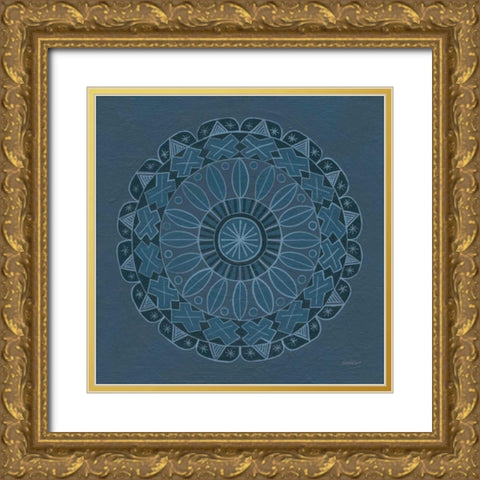 Adire II Gold Ornate Wood Framed Art Print with Double Matting by Lovell, Kathrine