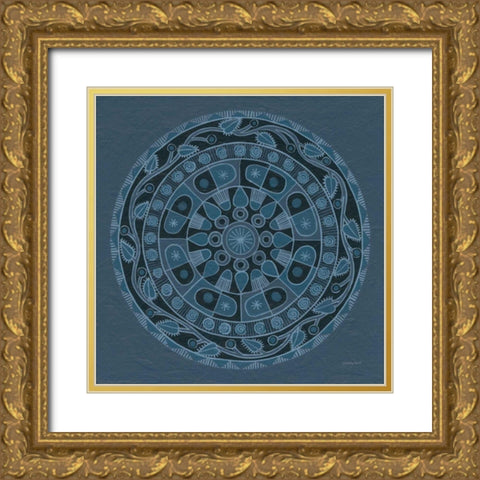 Adire IV Gold Ornate Wood Framed Art Print with Double Matting by Lovell, Kathrine