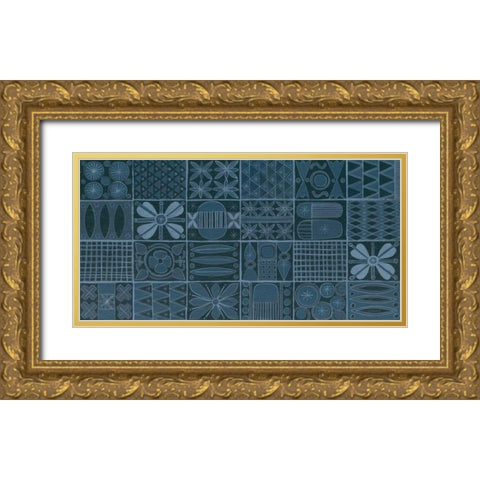 Adire V Gold Ornate Wood Framed Art Print with Double Matting by Lovell, Kathrine