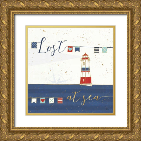 Underlined Nautical I Gold Ornate Wood Framed Art Print with Double Matting by Charron, Veronique