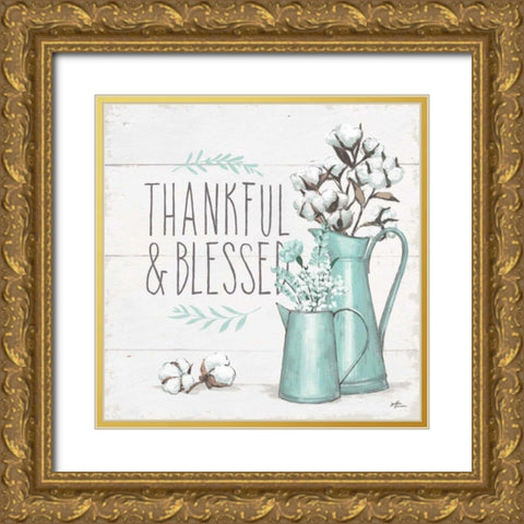 Blessed V Gold Ornate Wood Framed Art Print with Double Matting by Penner, Janelle