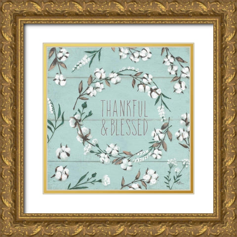 Blessed VI Mint Gold Ornate Wood Framed Art Print with Double Matting by Penner, Janelle