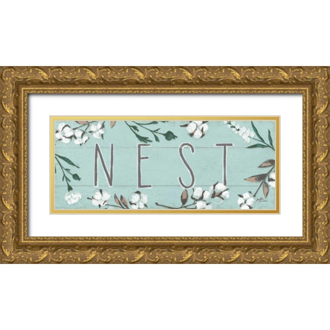 Blessed XI Mint Gold Ornate Wood Framed Art Print with Double Matting by Penner, Janelle