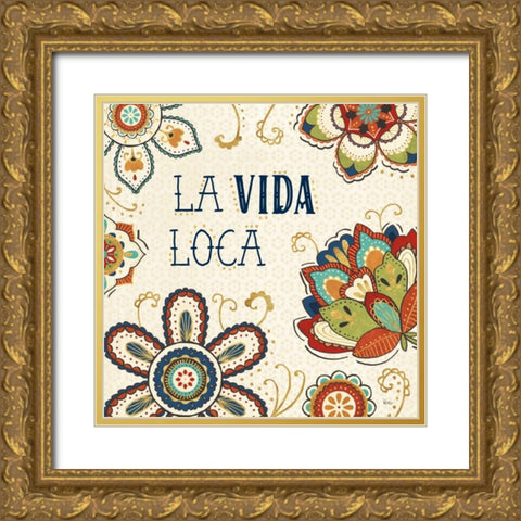 La Vida Loca II Gold Ornate Wood Framed Art Print with Double Matting by Charron, Veronique