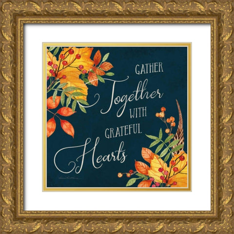 Autumn Splendor V Gold Ornate Wood Framed Art Print with Double Matting by McKenna, Kathleen Parr