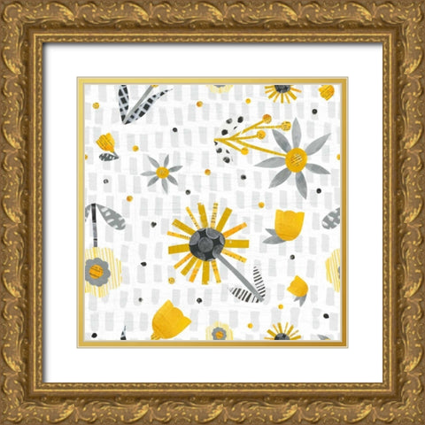 Bloom Boldly Pattern IX Gold Ornate Wood Framed Art Print with Double Matting by Averinos, Melissa