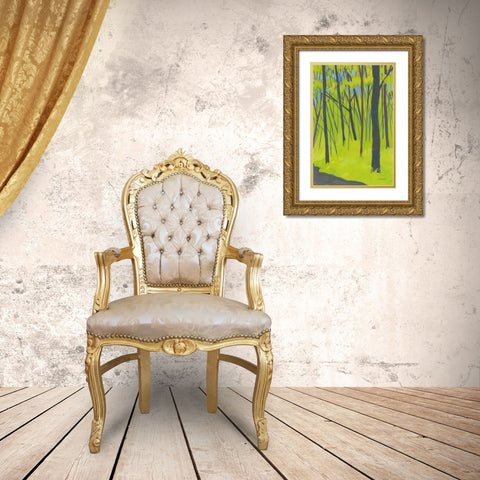 Spring Woods Gold Ornate Wood Framed Art Print with Double Matting by Lovell, Kathrine