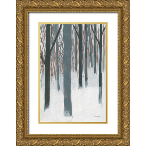 Winter Woods Gold Ornate Wood Framed Art Print with Double Matting by Lovell, Kathrine