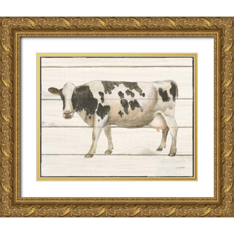 Country Cow VI Gold Ornate Wood Framed Art Print with Double Matting by Wiens, James