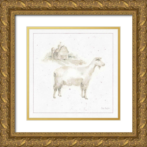 Farm Friends VII Neutral Gold Ornate Wood Framed Art Print with Double Matting by Audit, Lisa