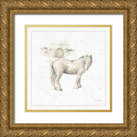 Farm Friends XII Neutral Gold Ornate Wood Framed Art Print with Double Matting by Audit, Lisa