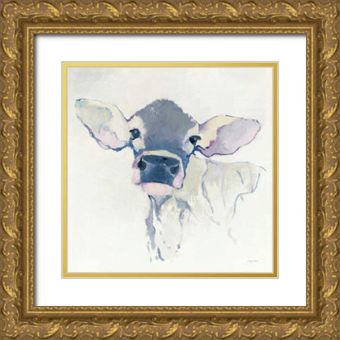 Bessie Neutral Gold Ornate Wood Framed Art Print with Double Matting by Tillmon, Avery