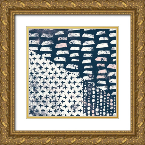 Mark Making Tile II with Blush Gold Ornate Wood Framed Art Print with Double Matting by Hershey, Moira