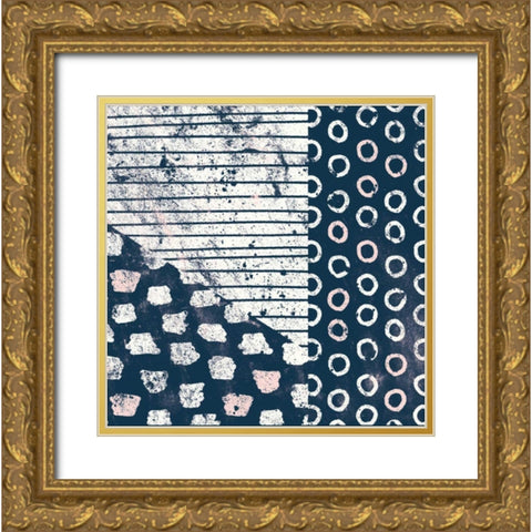 Mark Making Tile IV with Blush Gold Ornate Wood Framed Art Print with Double Matting by Hershey, Moira