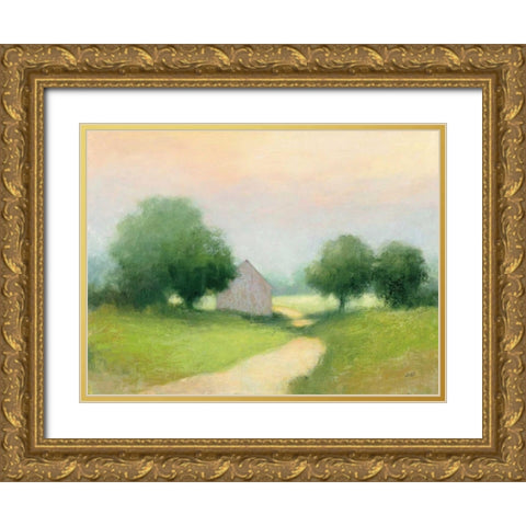 Country Road Gold Ornate Wood Framed Art Print with Double Matting by Purinton, Julia