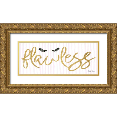 Think Pink II Gold Gold Ornate Wood Framed Art Print with Double Matting by Zaman, Farida