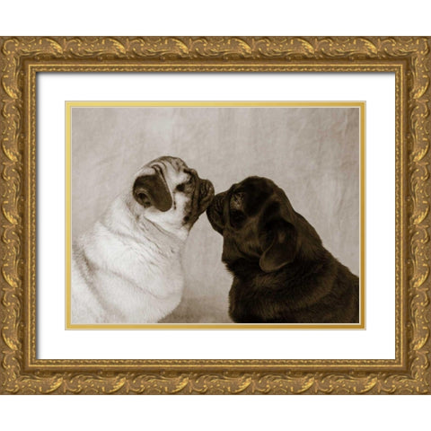 Pooch Smooch Gold Ornate Wood Framed Art Print with Double Matting by Dratfield, Jim