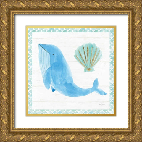 Mermaid Friends VII Gold Ornate Wood Framed Art Print with Double Matting by Jackson, Jenaya
